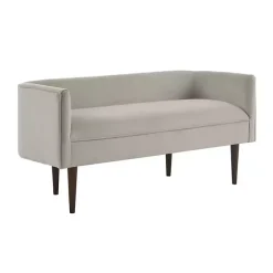 Hot Kirklands Home Cream Velvet Low Back Transitional Settee Ivory
