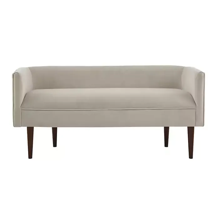 Hot Kirklands Home Cream Velvet Low Back Transitional Settee Ivory