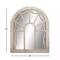 Outlet Kirklands Home Cream Vintage Fir Wood Arch Framed Mirror