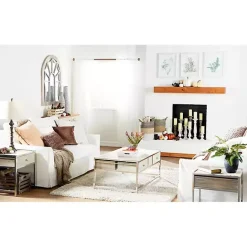 Outlet Kirklands Home Cream Vintage Fir Wood Arch Framed Mirror