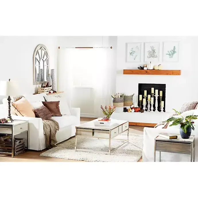 Outlet Kirklands Home Cream Vintage Fir Wood Arch Framed Mirror