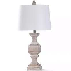 Hot Kirklands Home Cream Washed Stone Malta Table Lamp White