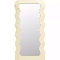 Discount Kirklands Home Cream Wavy Mayha Leaner Mirror White
