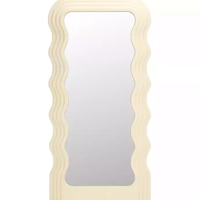 Discount Kirklands Home Cream Wavy Mayha Leaner Mirror White