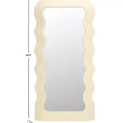 Discount Kirklands Home Cream Wavy Mayha Leaner Mirror White