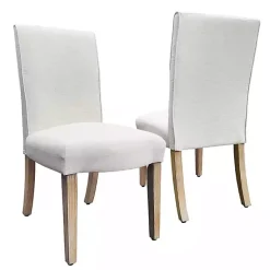 Sale Kirklands Home Cream washed Dining Chairs, Set of 2 White