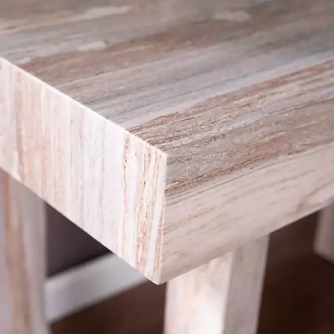 Online Kirklands Home Cream Wood Faux Marble Desk