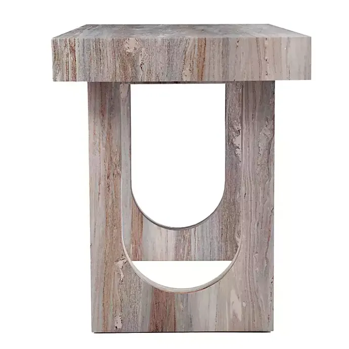 Online Kirklands Home Cream Wood Faux Marble Desk