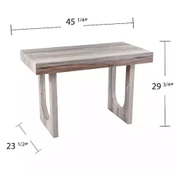Online Kirklands Home Cream Wood Faux Marble Desk
