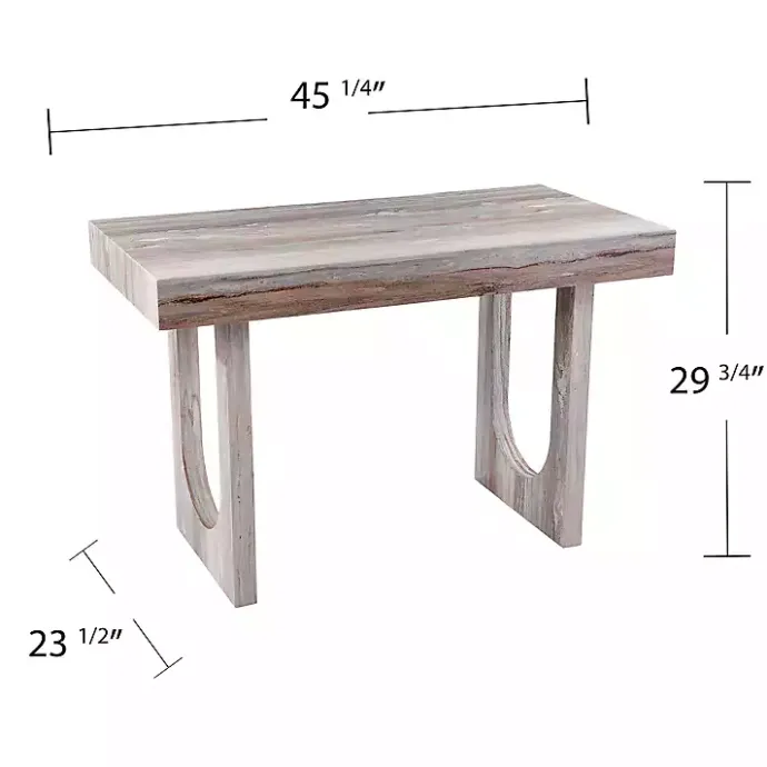Online Kirklands Home Cream Wood Faux Marble Desk