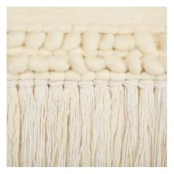 New Kirklands Home Cream Woven Fringe Macrame Wall Hanging Ivory