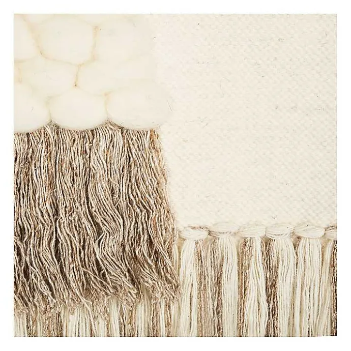 Kirklands Home Cream Woven Layered Textured Macrame Wall Hanging Ivory