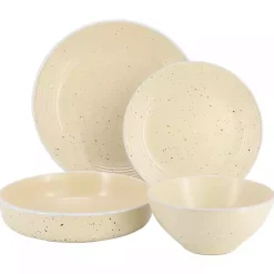 Best Kirklands Home Cream Emilia Stoneware 16pc. Dinnerware Set Yellow