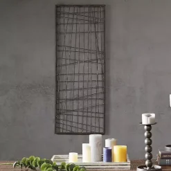 Clearance Kirklands Home Crosshatch Metal Frame Plaque Brown