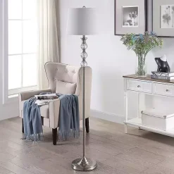 Kirklands Home Crystal Orb Stacked Floor Lamp White