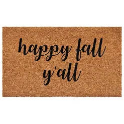 Clearance Kirklands Home Cursive Happy Fall Y'all Coir Doormat, 24x36