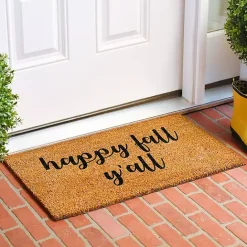 Clearance Kirklands Home Cursive Happy Fall Y'all Coir Doormat, 24x36