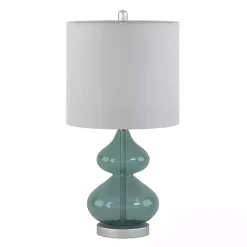 New Kirklands Home Curved Glass Table Lamps, Set of 2 Blue