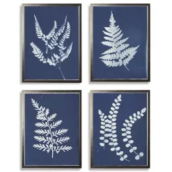 Kirklands Home Cyanotype Ferns Framed Art Prints, Set of 4