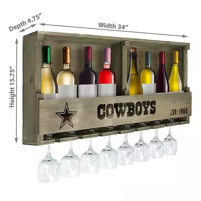 New Kirklands Home Dallas Cowboys Reclaimed Wood Bar Shelf Gray