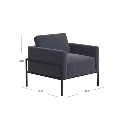 Discount Kirklands Home Dark Velvet Black Metal Accent Chair Blue