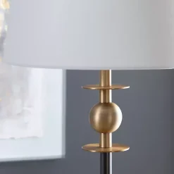 Kirklands Home Dark Bronze Decorative Floor Lamp White