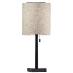 Best Kirklands Home Dark Bronze Square Base Table Lamp Ivory