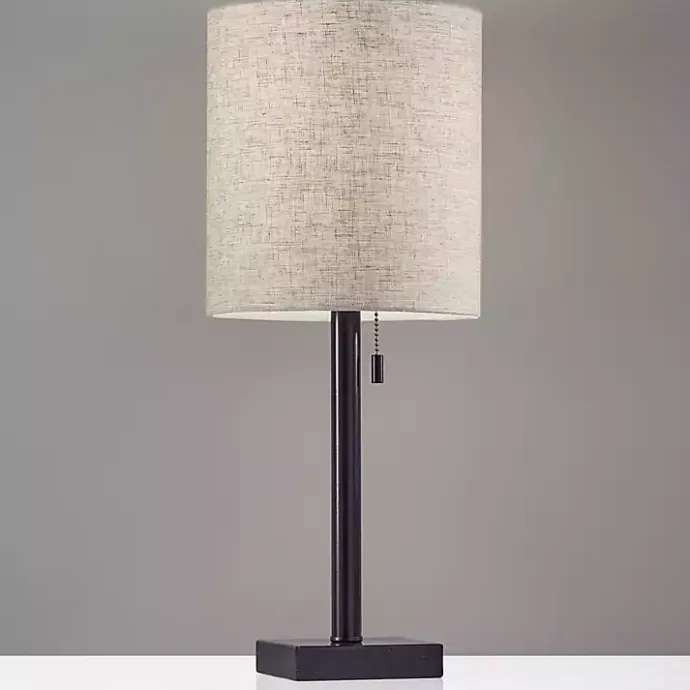 Best Kirklands Home Dark Bronze Square Base Table Lamp Ivory