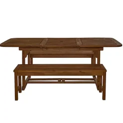 Best Kirklands Home Dark Acacia Wood 3-pc. Outdoor Dining Set Brown