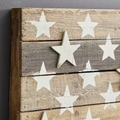 Online Kirklands Home Dark American Flag Wooden Wall Sculpture Brown