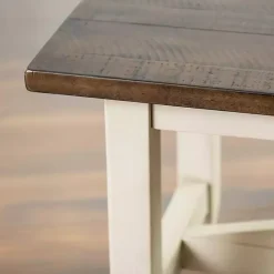 Hot Kirklands Home Dark Brown and Jackson Dining Bench Ivory