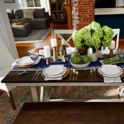 Sale Kirklands Home Dark Brown and Ivory Jackson Dining Table