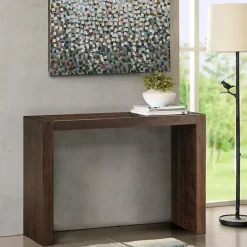 Hot Kirklands Home Dark Distressed Wood Console Table Brown