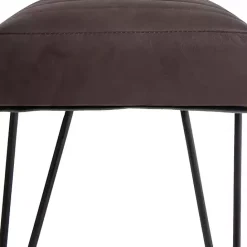 Online Kirklands Home Dark Leather Tufted Panel Bench Brown