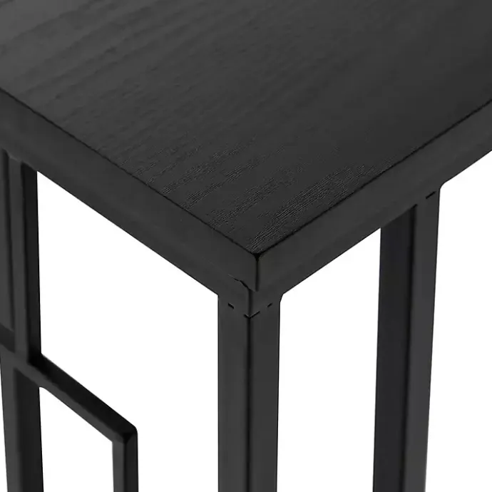Online Kirklands Home Dark Metal C-Shaped Accent Table Brown