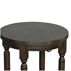 Discount Kirklands Home Dark Round Charging Accent Table Brown