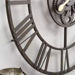 Clearance Kirklands Home Dark Brown Rutherford Gears Wall Clock