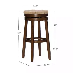 Outlet Kirklands Home Dark Seagrass Swivel Bar Stool Brown