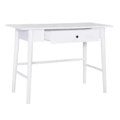 Best Kirklands Home Dark Wood 1-Drawer Midcentury Modern Desk Brown