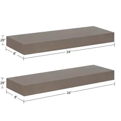 Outlet Kirklands Home Dark Brown Wood Floating Shelves, Set of 2