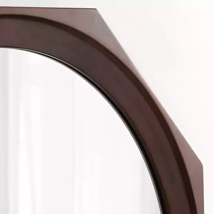 Online Kirklands Home Dark Wood Octagon Cyrus Wall Mirror Brown