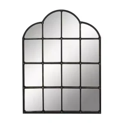 Kirklands Home Dark Crown Frame Windowpane Mirror