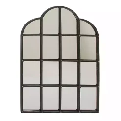 Kirklands Home Dark Crown Frame Windowpane Mirror