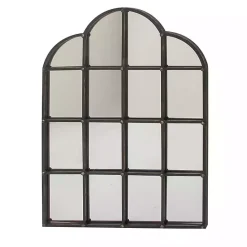 Kirklands Home Dark Crown Frame Windowpane Mirror