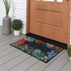 Discount Kirklands Home Dark Floral Welcome Rubber Doormat Multi