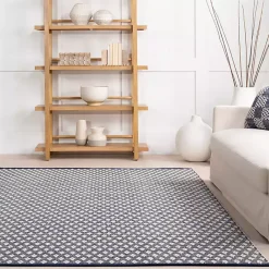 Sale Kirklands Home Dark Gray and Ivory Dainty Diamond Area Rug, 5x8