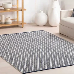 Discount Kirklands Home Dark Gray and Ivory Dainty Diamond Area Rug, 6x9