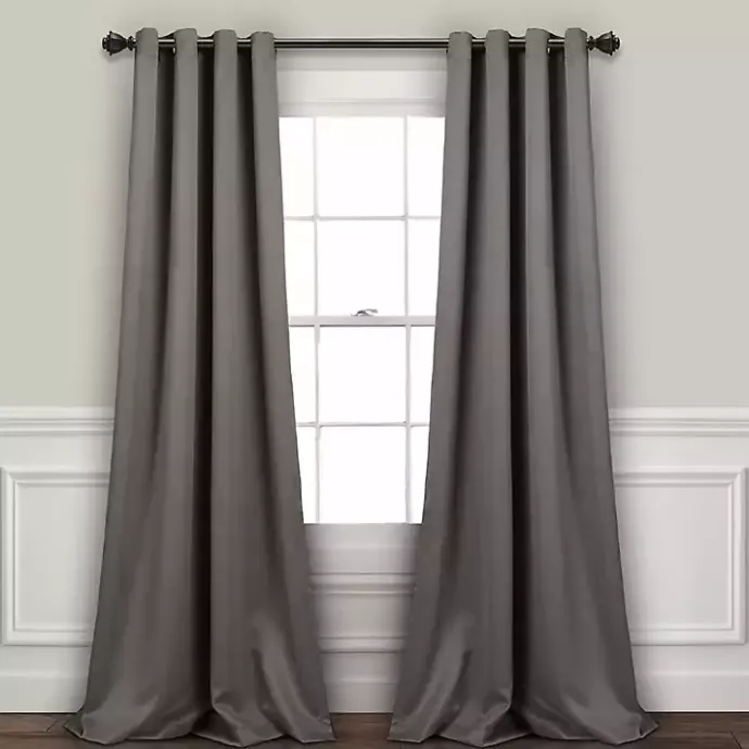 Sale Kirklands Home Dark Blackout Curtain Panel Set, 108 in. Gray