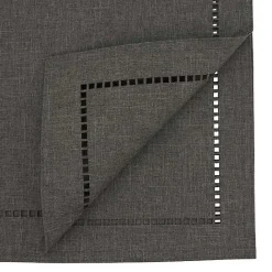 Hot Kirklands Home Dark Hemstitch Border Table Runner Gray