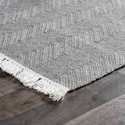 Discount Kirklands Home Dark Herringbone Pattern Area Rug, 2x3 Gray